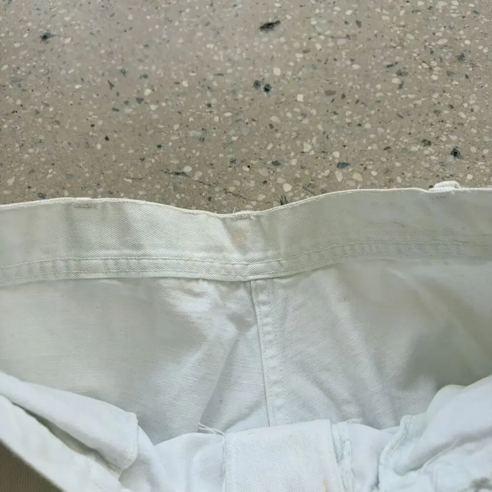 Vintage WW2 White US Navy Flared Bell Bottom Pants 30x31